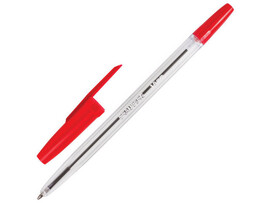 Ручка шариковая «BRAUBERG Line» прозрачный корпус 1 мм КРАСНАЯ доставка оптом в Донецк