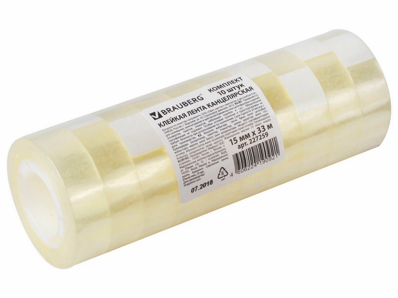 Донецк игрушка оптом Клейкая лента BRAUBERG 15мм*33м (10шт/уп)