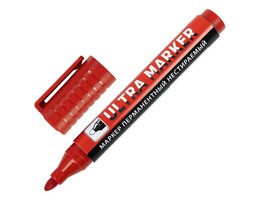 Маркер перманентный «BRAUBERG. ULTRA MARKER» круглый 3,5 мм КРАСНЫЙ (12шт/уп) доставка оптом в Донецк