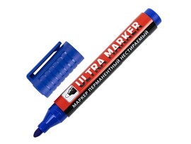 Маркер перманентный «BRAUBERG. ULTRA MARKER» круглый 3,5 мм СИНИЙ (12шт/уп) доставка оптом в Донецк