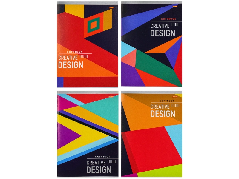 Тетрадь 96 л. Цветная геометрия, клетка, второй блок. 96-6494