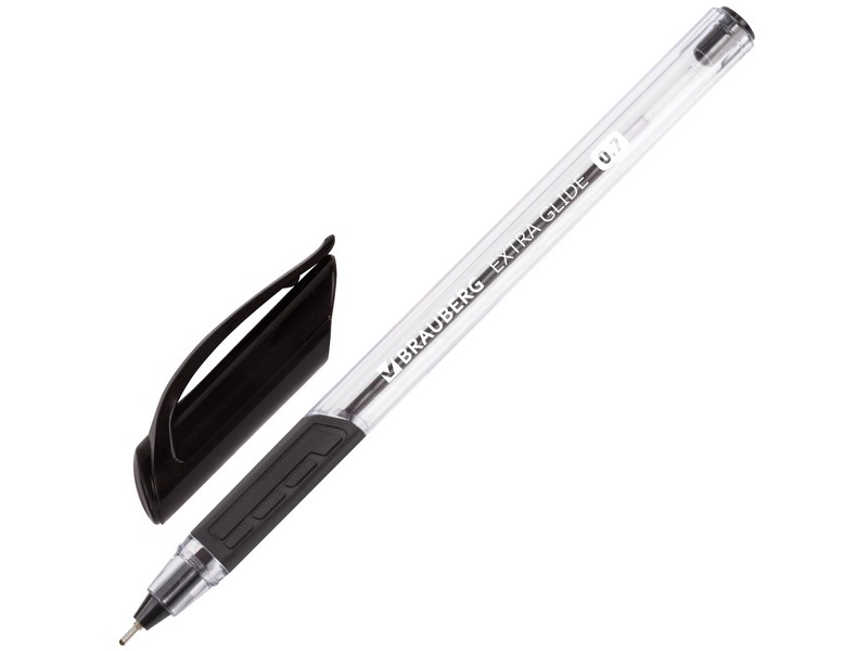 Донецк игрушка оптом Ручка шариковая масляная «BRAUBERG Extra Glide GT» трехгранный прозрачный корпус 0,7 мм ЧЕРНАЯ (12шт/уп)