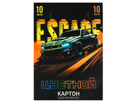 Цветной картон А4 «ПОБЕГ» (клеевое скрепление) 10 л 10 цветов доставка оптом в Донецк