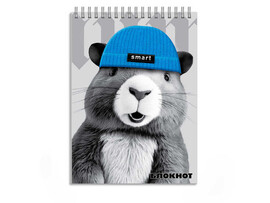 Блокнот А6 96л клетка «КАПИБАРА В ШАПОЧКЕ» (гребень, офсет) доставка оптом в Донецк