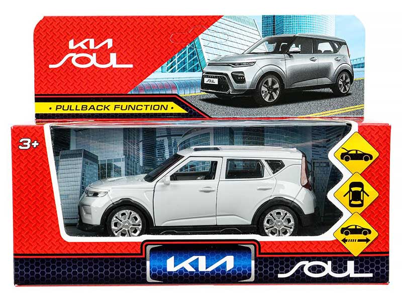Машина металл. KIA Soul 12 см, двери, багаж., инерц., серебр. Технопарк