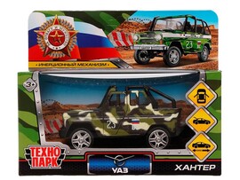 Машина металл. УАЗ Hunter Beach Военный 11.5 см, дв., багаж., инерц. Технопарк