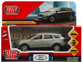 Машина металл. Lada Vesta SW Cross 12 см, дв., багаж., серый. Технопарк