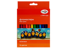 Фломастеры "Мультики" 12 цв., смываемые, к/к