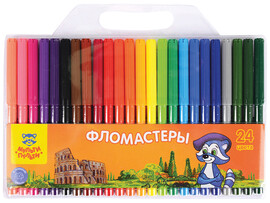 Фломастеры "Енот в Италии" 24 цв., смываемые, блистер