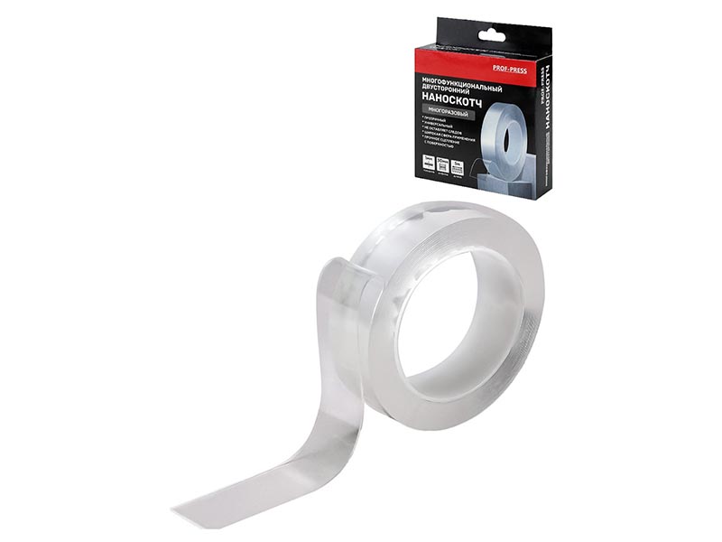 Наноскотч двухсторонний 5м*3см*1мм, к/к. СК-3061