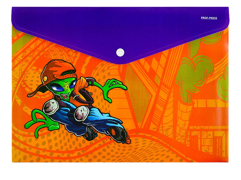 Папка-конверт на кнопке А4 "Stranger" 180 мкм. ПК-3030 (кратно 3)