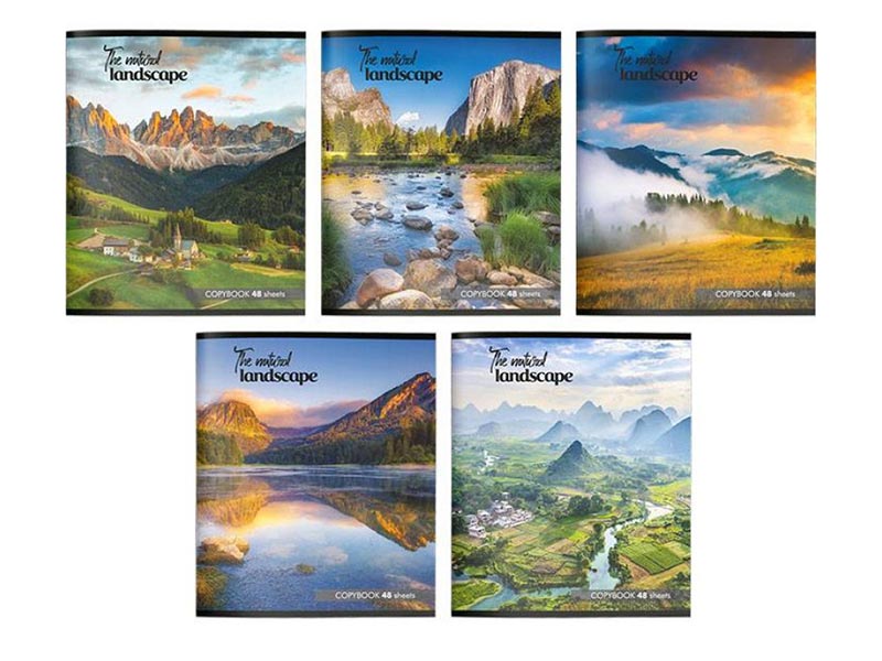 Тетрадь 48 л. Облачный пейзаж, клетка, скр. 48-5137