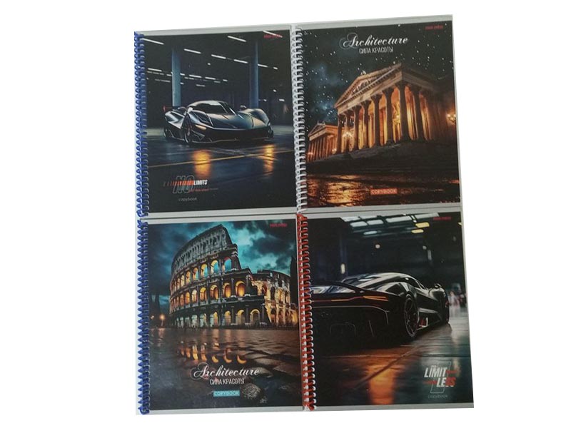 Тетрадь 48 л. Микс-1, клетка, цв. спираль, цв. мел. обл. Т48-6904