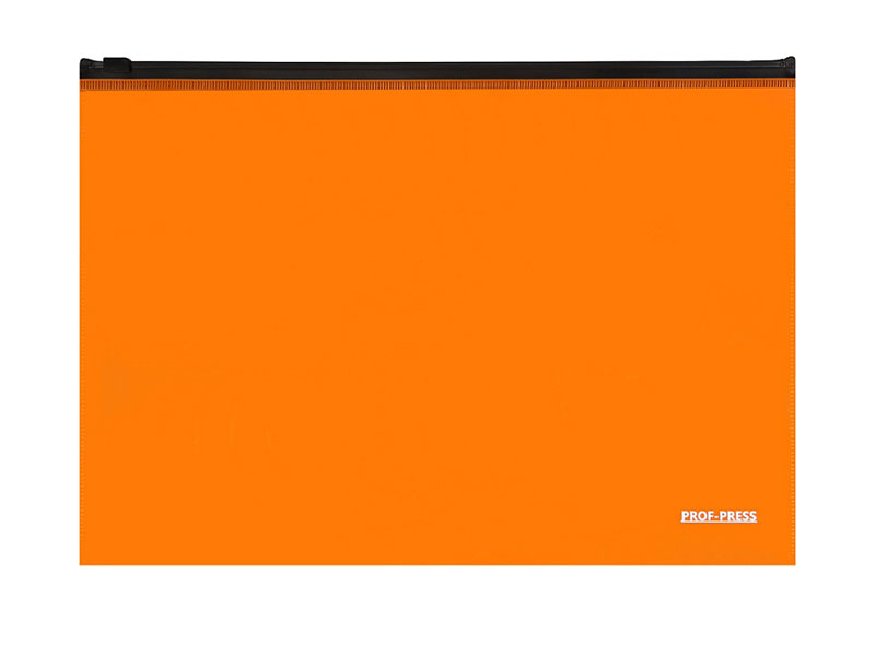 Папка-конверт на молнии А4 "Оранжевый неон" 180мкм. ПК-8695