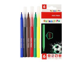 Фломастеры "Мяч" 6 цв., вентил. колп., к/к. ФЛ-4892