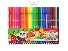 Фломастеры "Tiny zoo" 24 цв., трехгр., блистер. ФВ-1458