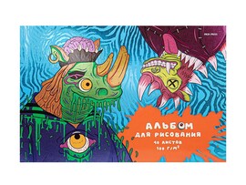 Альбом для рисов. А4 40 л. Опасные монстры, жест. подл., твин-лак. 40-4941