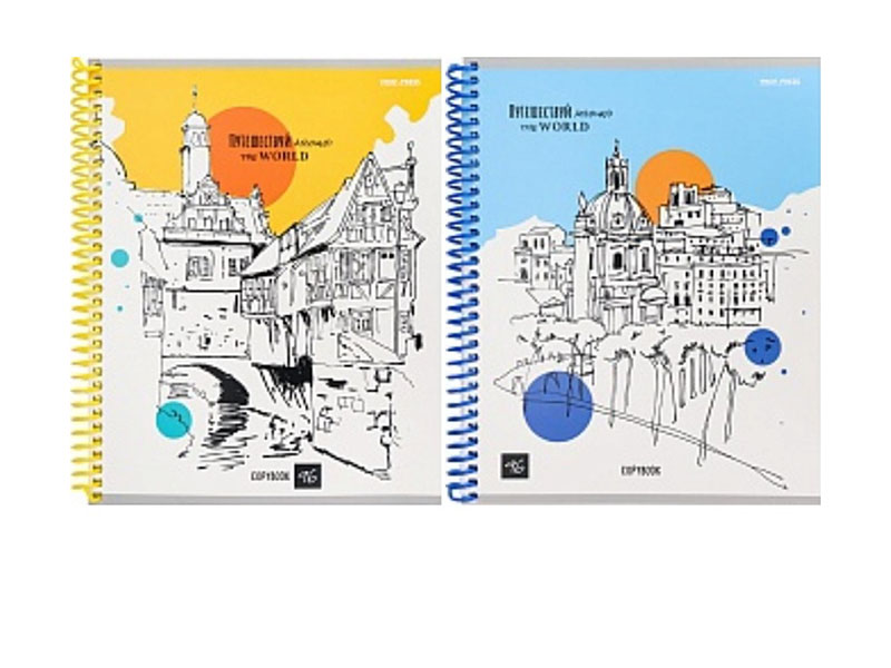 Тетрадь 96 л. Путешествуй по миру, клетка, цв. спираль. 96-6319