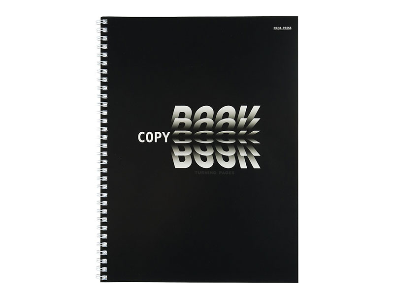 Тетрадь А4 60 л. Черная, клетка, гребень. 60-8351