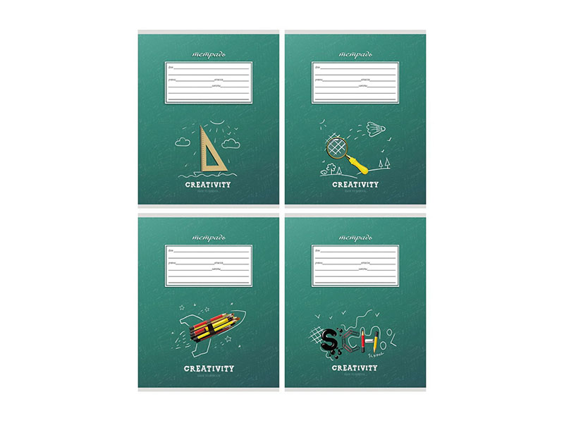 Тетрадь 12 л. Классика и креатив-2, клетка, цв. мел. обл. 12-3666