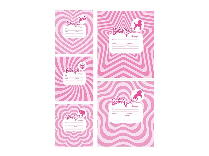 Тетрадь 12 л. В розовом стиле, клетка, цв. мел. обл. Т12-2658