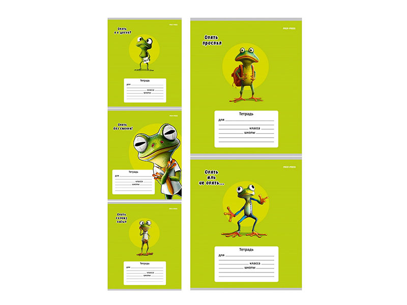 Тетрадь 12 л. Жабка, клетка, цв. мел. обл. 12-0686