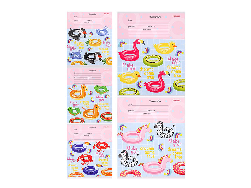 Тетрадь 12 л. Надувные круги, клетка, цв. мел. обл. 12-1388