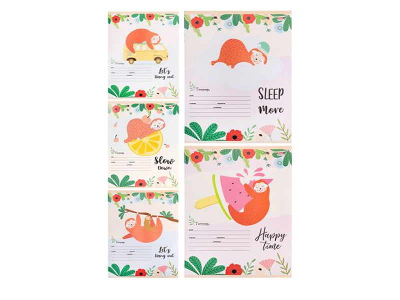 Тетрадь 12 л. Сонные ленивцы, клетка, цв. мел. обл. 12-5619 (кратно 10)