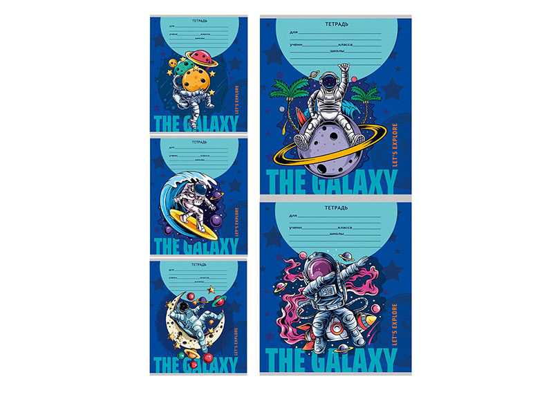 Тетрадь 12 л. Забавы в космосе, доп. косая линия. 12-1638