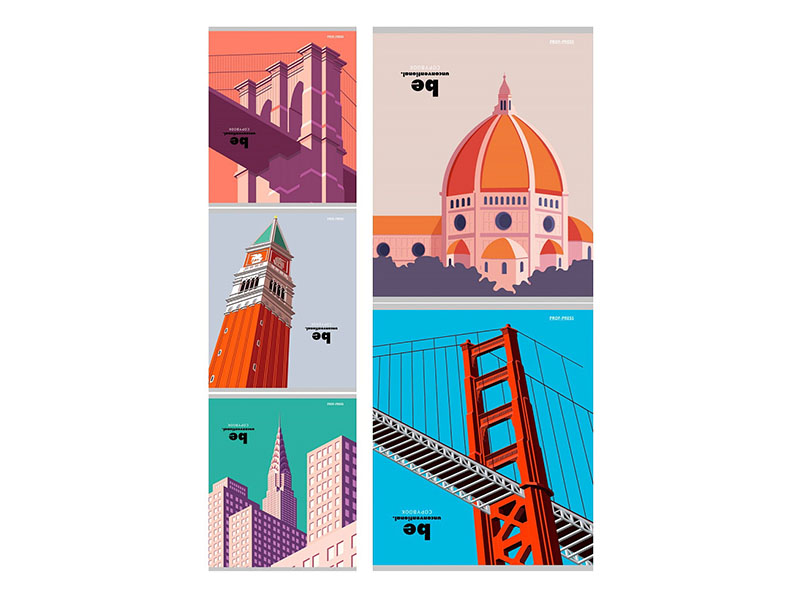 Тетрадь 48 л. Краски архитектуры, клетка. 48-3990