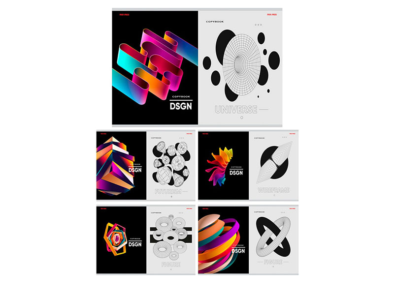 Тетрадь-перевертыш 48 л. Геометрия абстракции, клетка. 48-1818