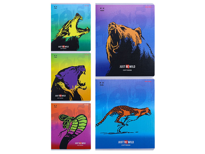 Тетрадь 48 л. Рисунки диких животных, клетка. 48-2426