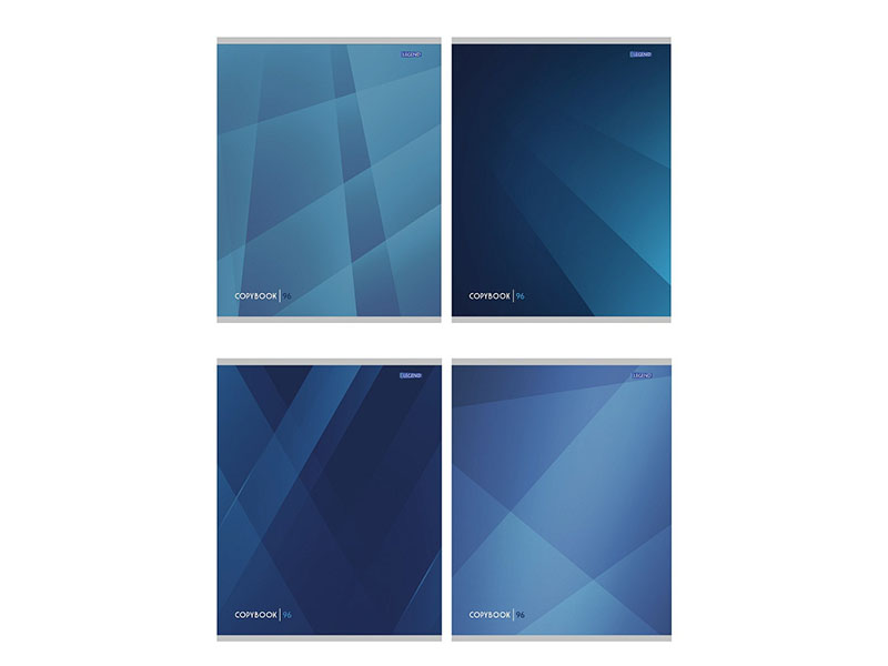 Тетрадь 96 л. Синие абстракции, клетка. 96-4172