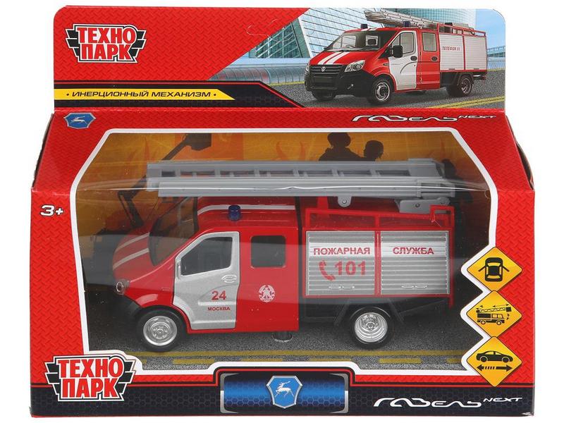 Донецк игрушка оптом Технопарк. Машина «ГАЗЕЛЬ NEXT ПОЖАРНАЯ» металл. инерц.15 см (открыв. двери, багажник) красный