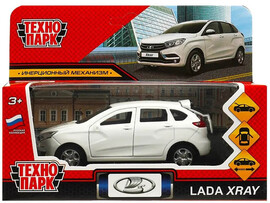 Машина металл. LADA XRAY 12 см, двери, багаж., инерц., белый, кор. Технопарк