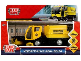 Машина металл. Уборочная машина 15.5 см, дв., багаж., желтая, кор. Технопарк