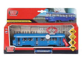 Модель металл. Трамвай 18 см, свет, звук, двери, инерц. Технопарк