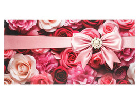 Конверт для денег "Цветы и бантик" (кратно 10)