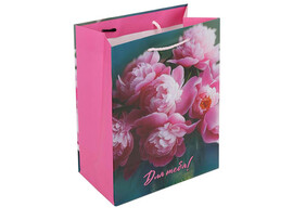 Пакет подар. мат. лам. Пионы 34*45 см. PXL-123024-FW6