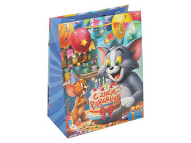 Пакет подар. глянц. лам. Том и Джерри 18*23 см. PM-130523-TJ