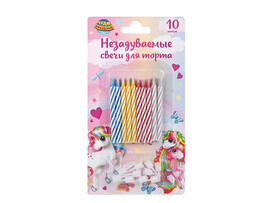 Свечи д/торта "Единорог" 10 шт., незадуваемые, блист. MC-110105-E2