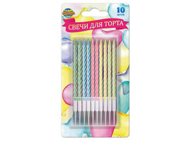 Свечи д/торта "Пять цветов" 10 шт., с держат., блист. СС10-113351-HB7