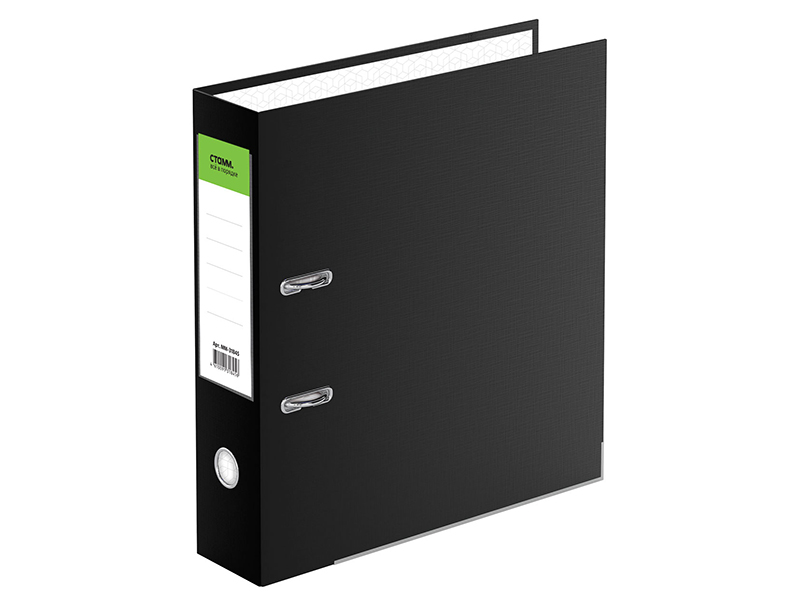 Папка-регистратор "Бизнес", 70мм, бумвинил, карман, черная. ММ-31845