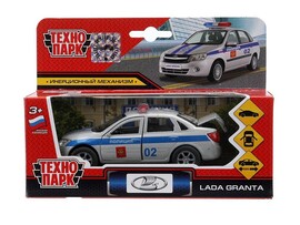 Машина металл. Lada Granta Полиция 12 см., дв, баг., инерц., кор. Технопарк