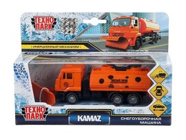 Машина металл. KAMAZ Снегоуборочная 14 см, дв., подв. дет., инерц., кор. Технопарк