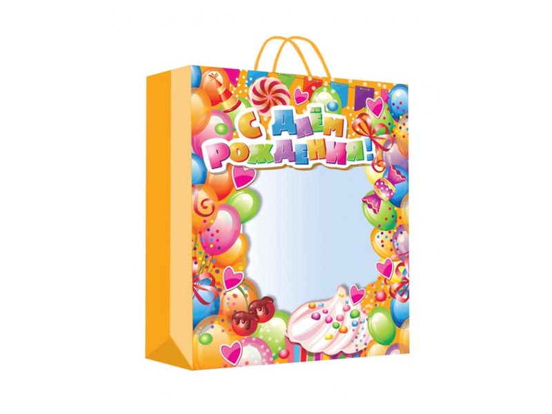 Пакет подар. с окном День рождения 33х45 см. PWXL-113309-HB