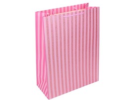 Пакет подар. Полоска 33х45 см, глиттер. PGXL-06-PN