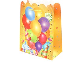 Пакет подар. День рождения 33х46 см, фиг. вырубка. PTXL-114633-CH3