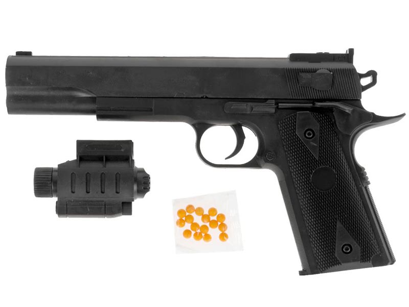 Пистолет с пульками 20 см, лазер. прицел, в пак. 1B01374