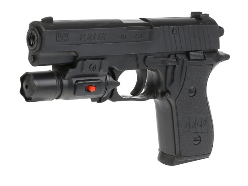 Пистолет с пульками, лазер. прицел, 19х13 см в пак. 100000250